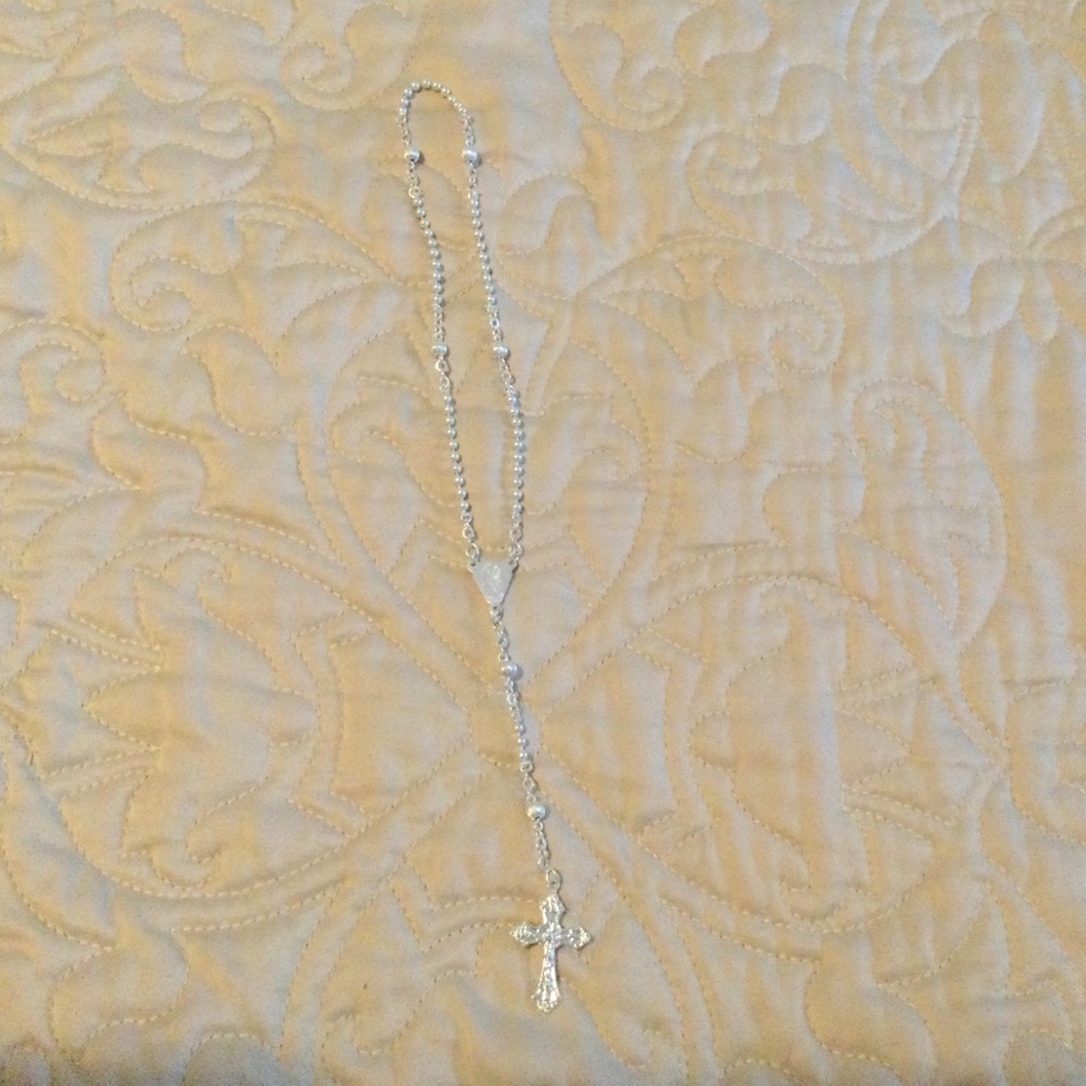 Vintage Silver Rosary with Cross Pendant
